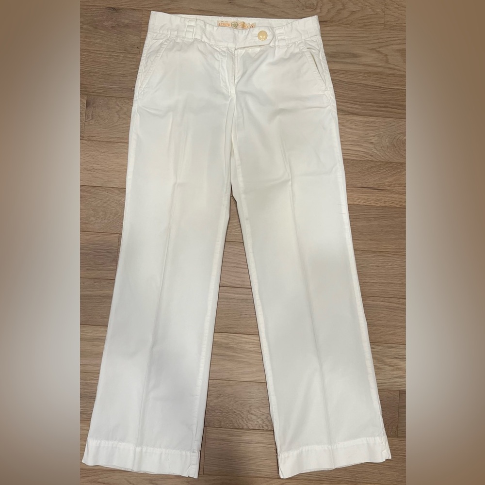 J crew (not factory) city fit white cotton chino trousers size 2R